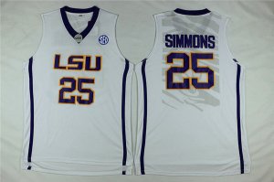 Maillot De Basket NCAA University of Louisiana Ben Simmons 25 Blanc